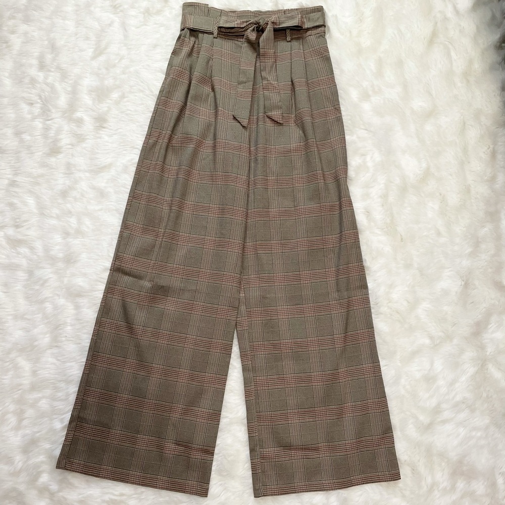Forever 21 Plaid Long Pants Brown/Rust Small